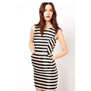 Reserved Black And White Striped Dress Size 6 Or 8 Modern Goth Dark Academia